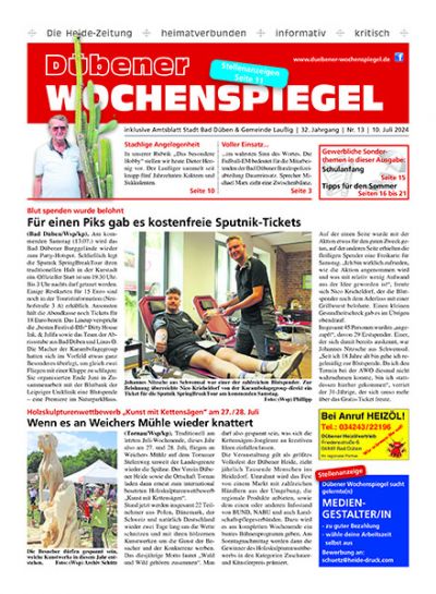 Dübener Wochenspiegel | Nr. 13 | 10. Juli 2024