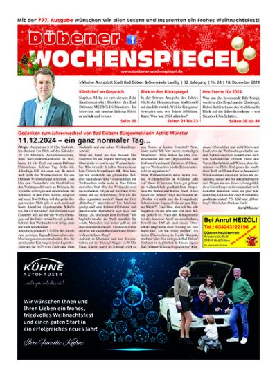 Dübener Wochenspiegel | Nr. 24 | 18. Dezember 2024