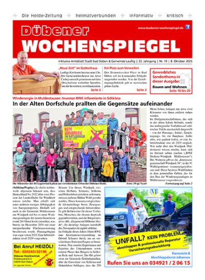 Dübener Wochenspiegel | Nr. 19 | 8. Oktober 2025