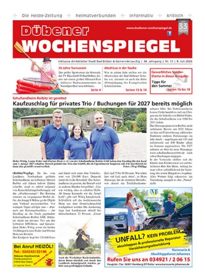 Dübener Wochenspiegel | Nr. 13 | 8. Juli 2026
