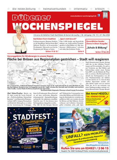 Dübener Wochenspiegel | Nr. 10 | 27. Mai 2026